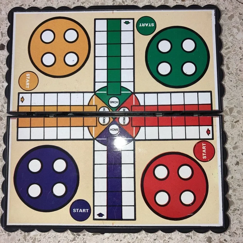 Mini Magnets Fundex Travel Game Parchessi Storage Case Vintage 1989